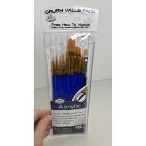 Royal & Langnickel (R) Gold Taklon Super Value Pack Brush Set-10/Pkg Artist